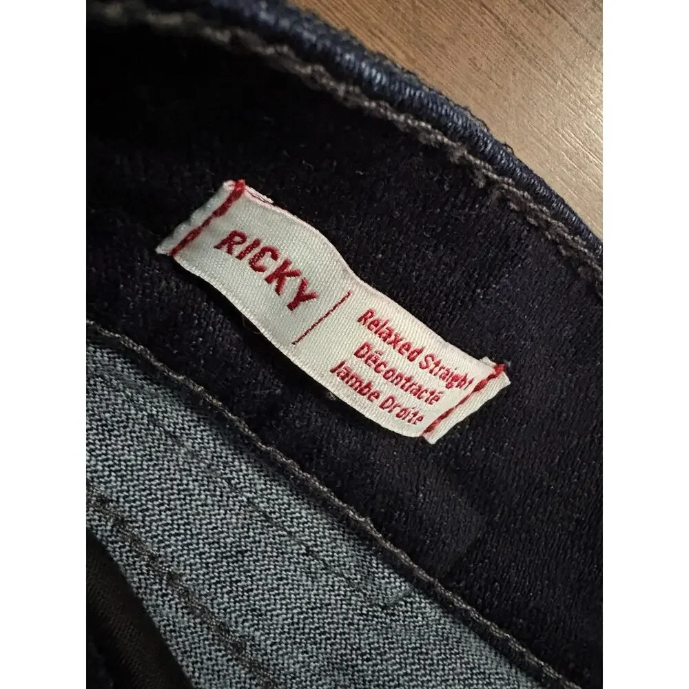 Rare Find True Religion Jeans Ricky Relaxed Straight No Flap Blue Denim 40x33Men